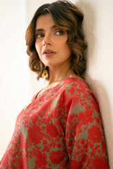 Ayla Studio Stitched PRINTED ESSENTIAL 2PC CO-ORD - Sage